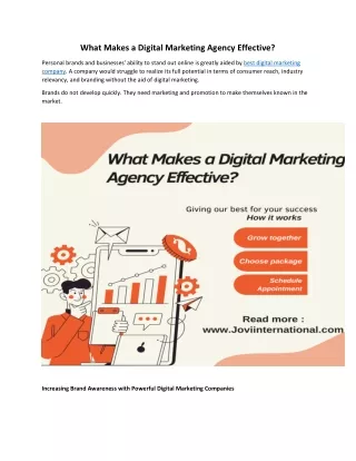 What Makes a Digital Marketing Agency Effective?
