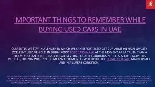 IMPORTANT THINGS TO REMEMBER WHILE BUYING USED CARS IN UAE