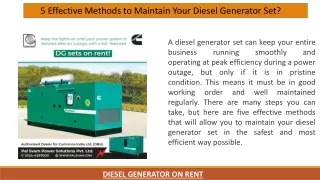 5 Effective Methods to Maintain Your Diesel Generator Set