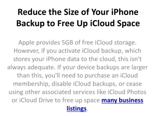 reduce the size of your iphone backup to free up icloud space