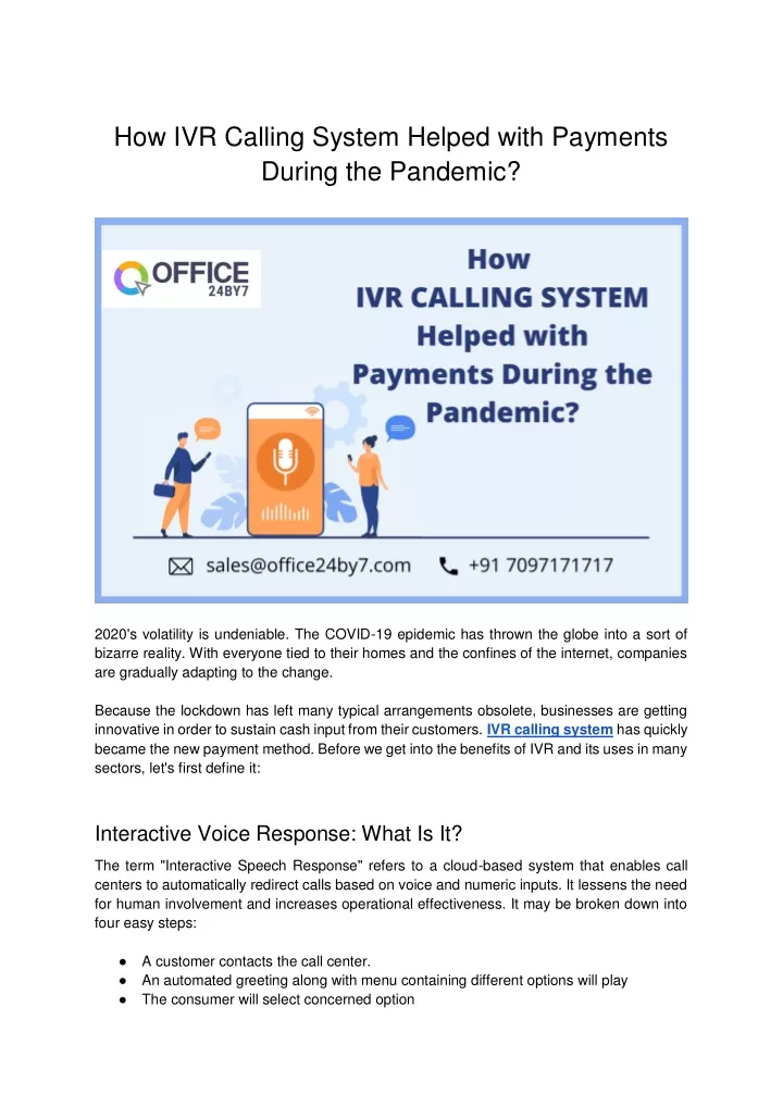 how ivr calling system helped with payments