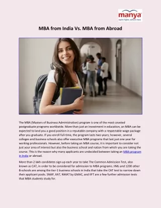 MBA from India Vs. MBA from Abroad