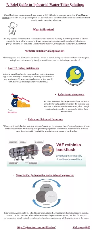 A Brief Guide to Industrial Water Filter Solutions