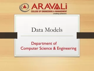 Data Models - Department of Computer & Science