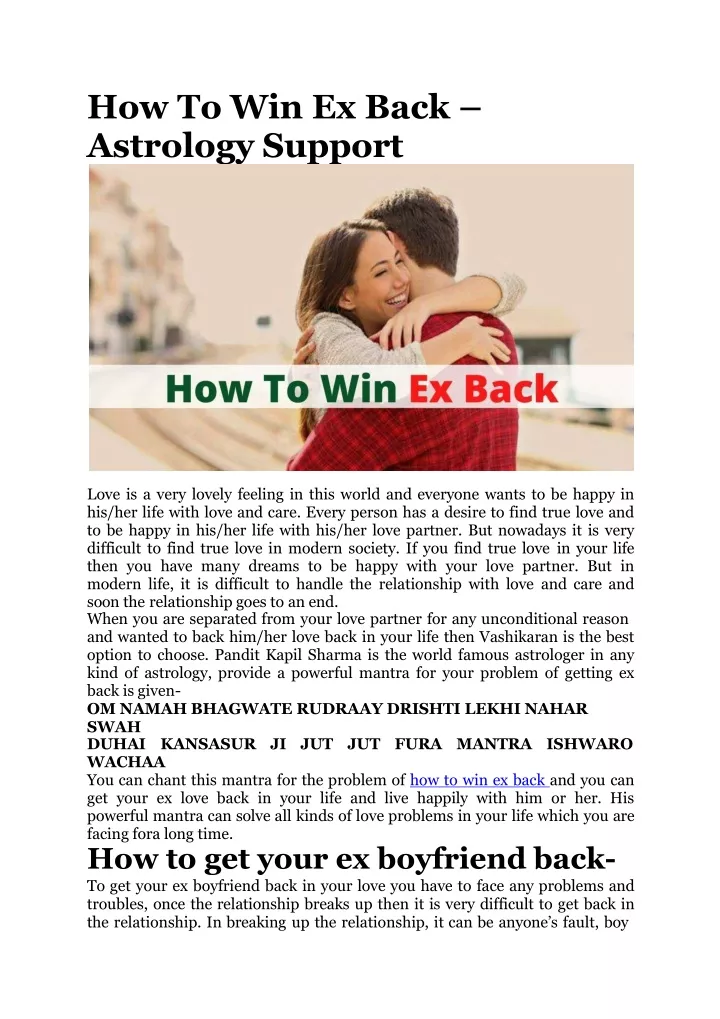 how to win ex back astrology support