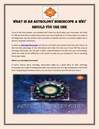 what is an astrology horoscope why what