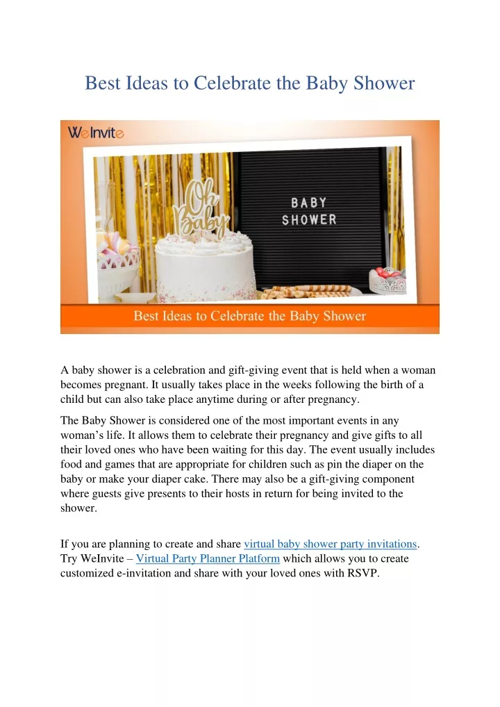 best ideas to celebrate the baby shower