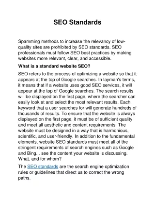 SEO Standards