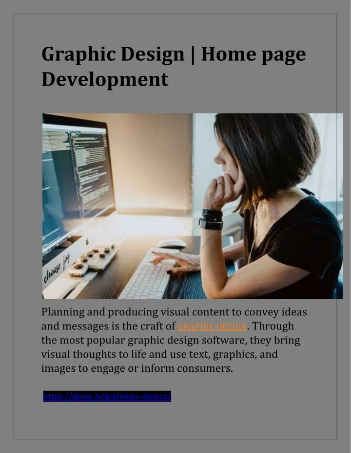 graphic design home page development