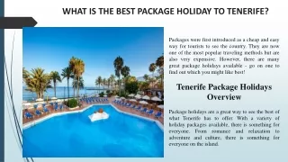 What is the best package Holiday to Tenerife?