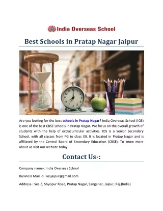 Best Schools In Pratap Nagar Jaipur