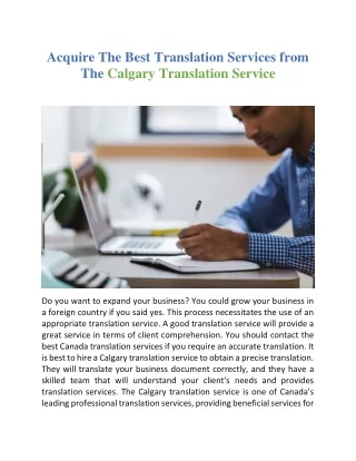 Acquire the best translation services from the Calgary translation service