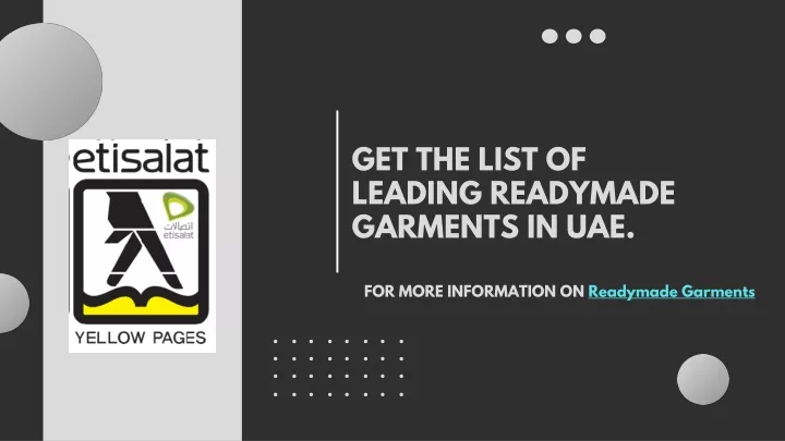 get the list of leading readymade garments in uae