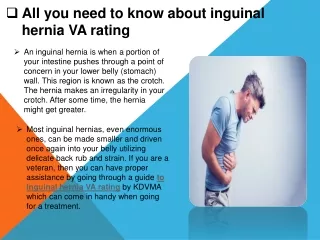 All you need to know about inguinal hernia VA rating