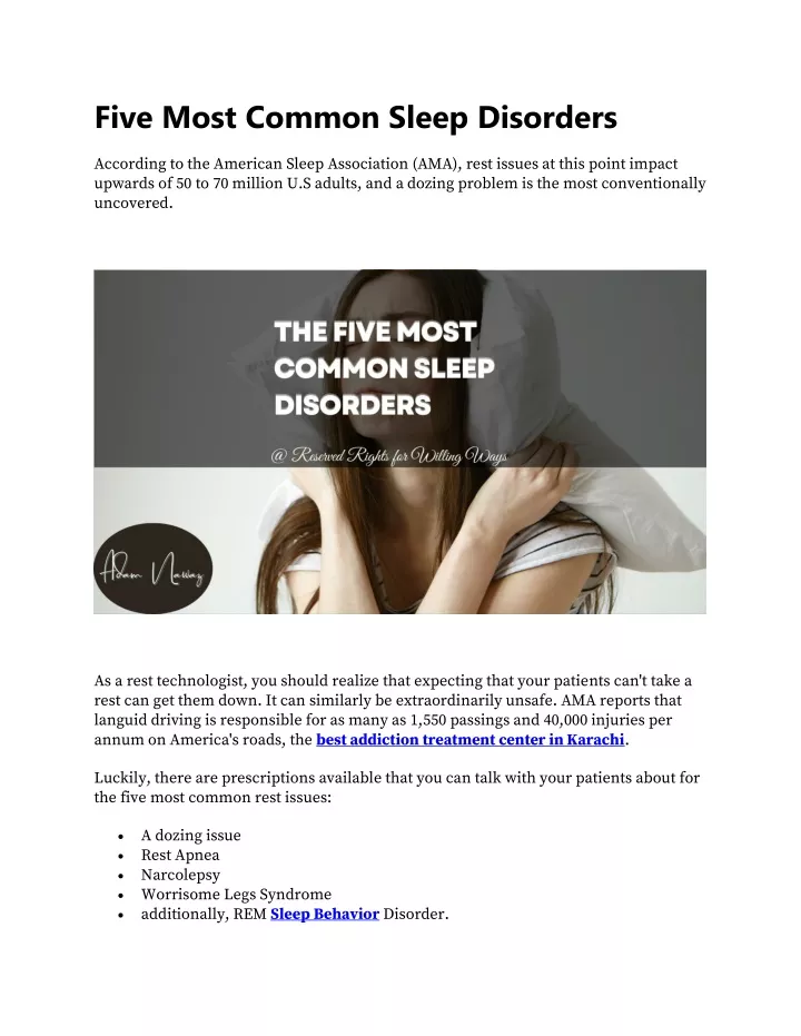 five most common sleep disorders