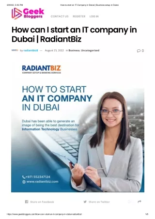 How can I start an IT company in Dubai | RadiantBiz