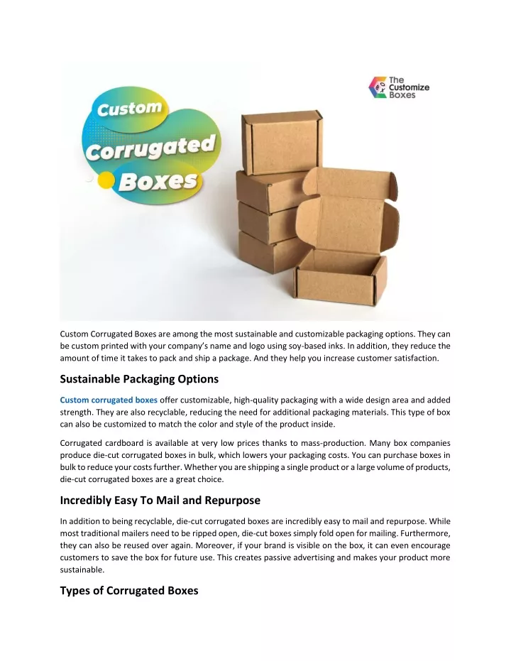 custom corrugated boxes are among the most