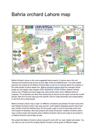 bahria orchard lahore map