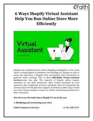 6 ways shopify virtual assistant help