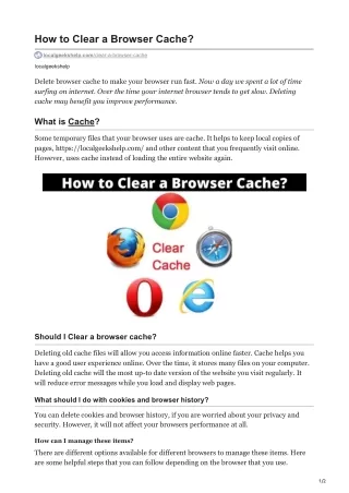 how to clear a browser cache