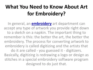 what you need to know about art for embroidery