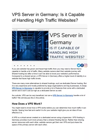 vps server in germany is it capable of handling
