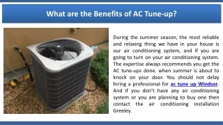 What are the Benefits of AC Tune-up