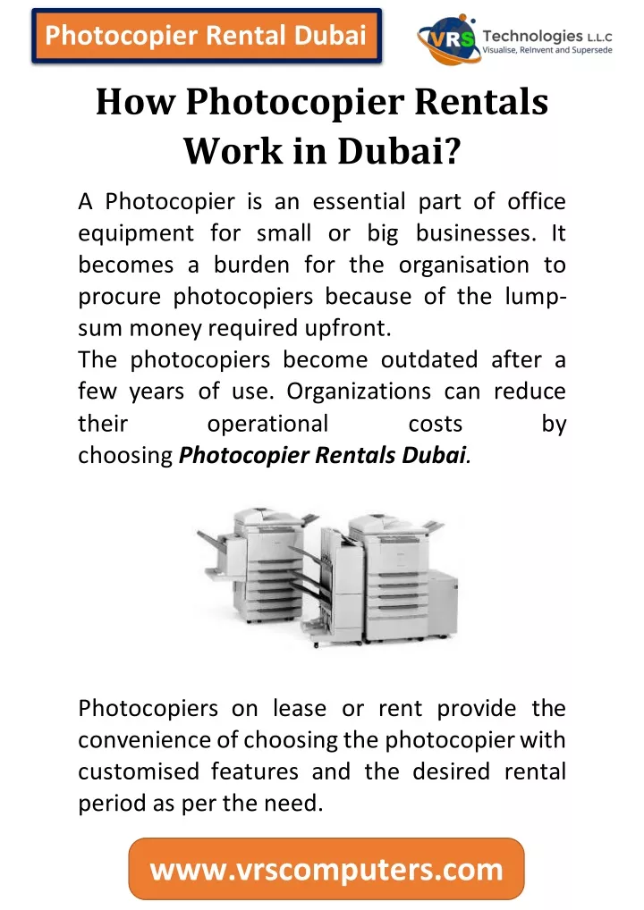 photocopier rental dubai