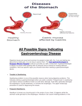 All Possible Signs Indicating Gastroenterology Disease