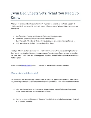 twin bed sheets sets what you need to know