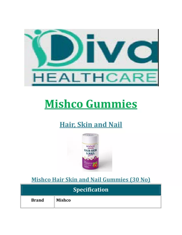 mishco gummies hair skin and nail