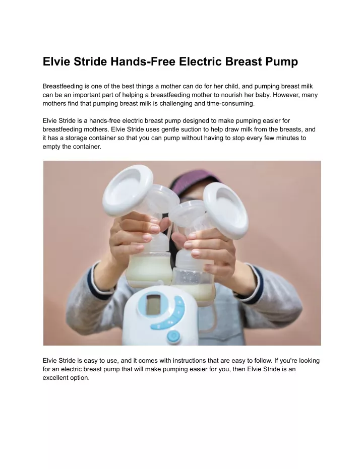 elvie stride hands free electric breast pump