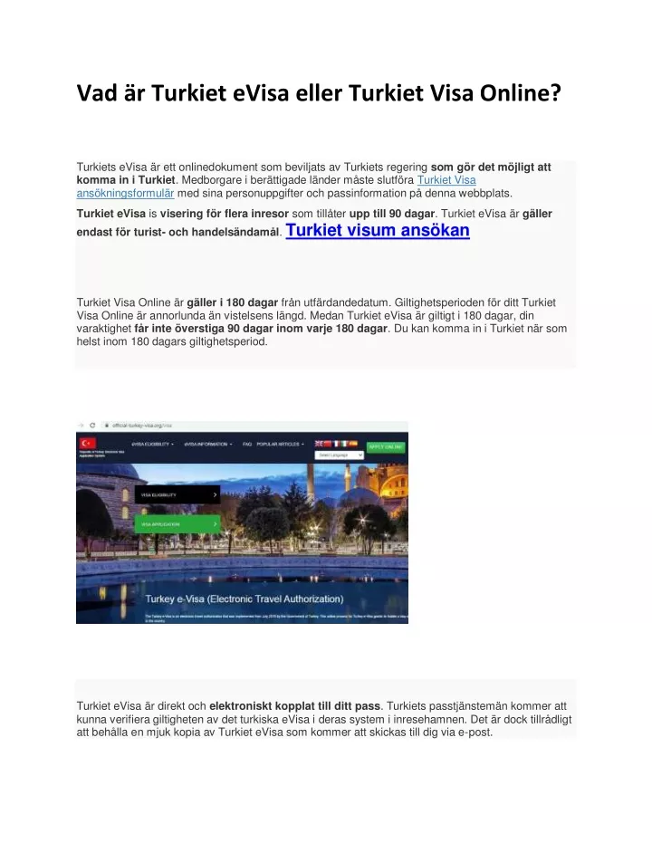 vad r turkiet evisa eller turkiet visa online