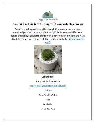 SendSend A Plant As A Gift | Happylittlesucculents.com.au A Plant As A Gift