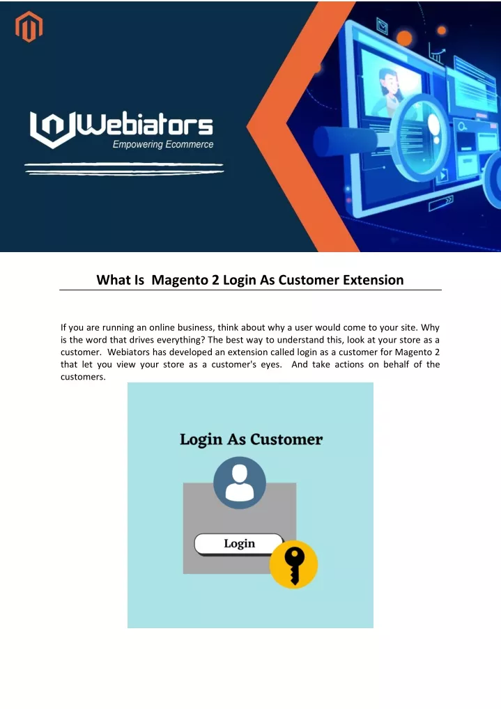 what is magento 2 login as customer extension