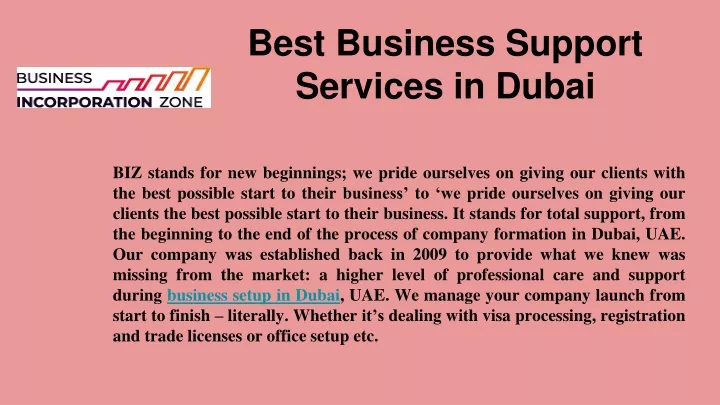 best business support services in dubai