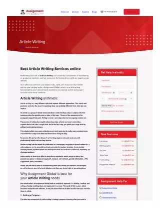 High Quality Article Writing Service