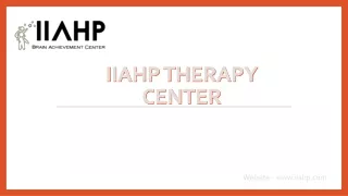 Best Speech Therapy For Children | IIAHP Therapy Center
