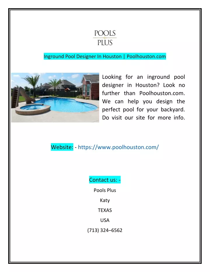 inground pool designer in houston poolhouston com