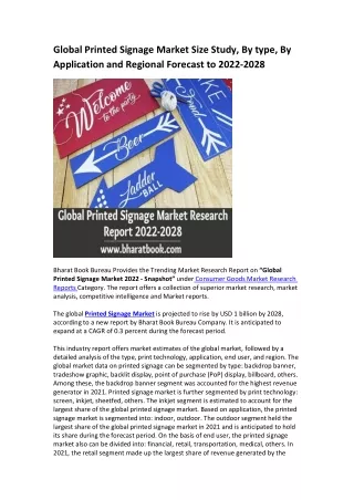global printed signage market size study by type