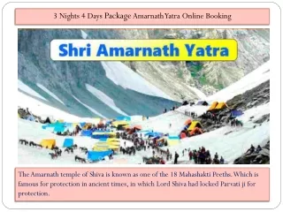 3 Nights 4 Days Package Amarnath Yatra Online