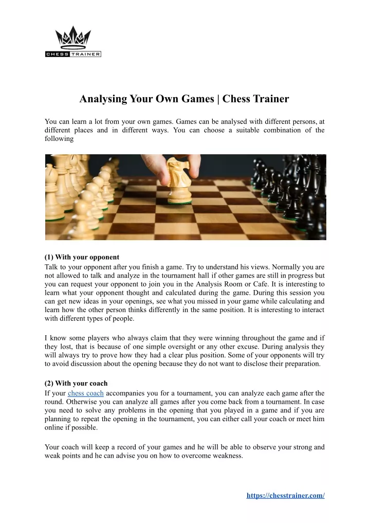 analysing your own games chess trainer