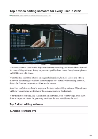 top 5 video editing software for every user
