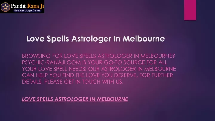 love spells astrologer in melbourne