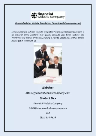 Financial Advisor Website Templates  Financialwebsitecompany