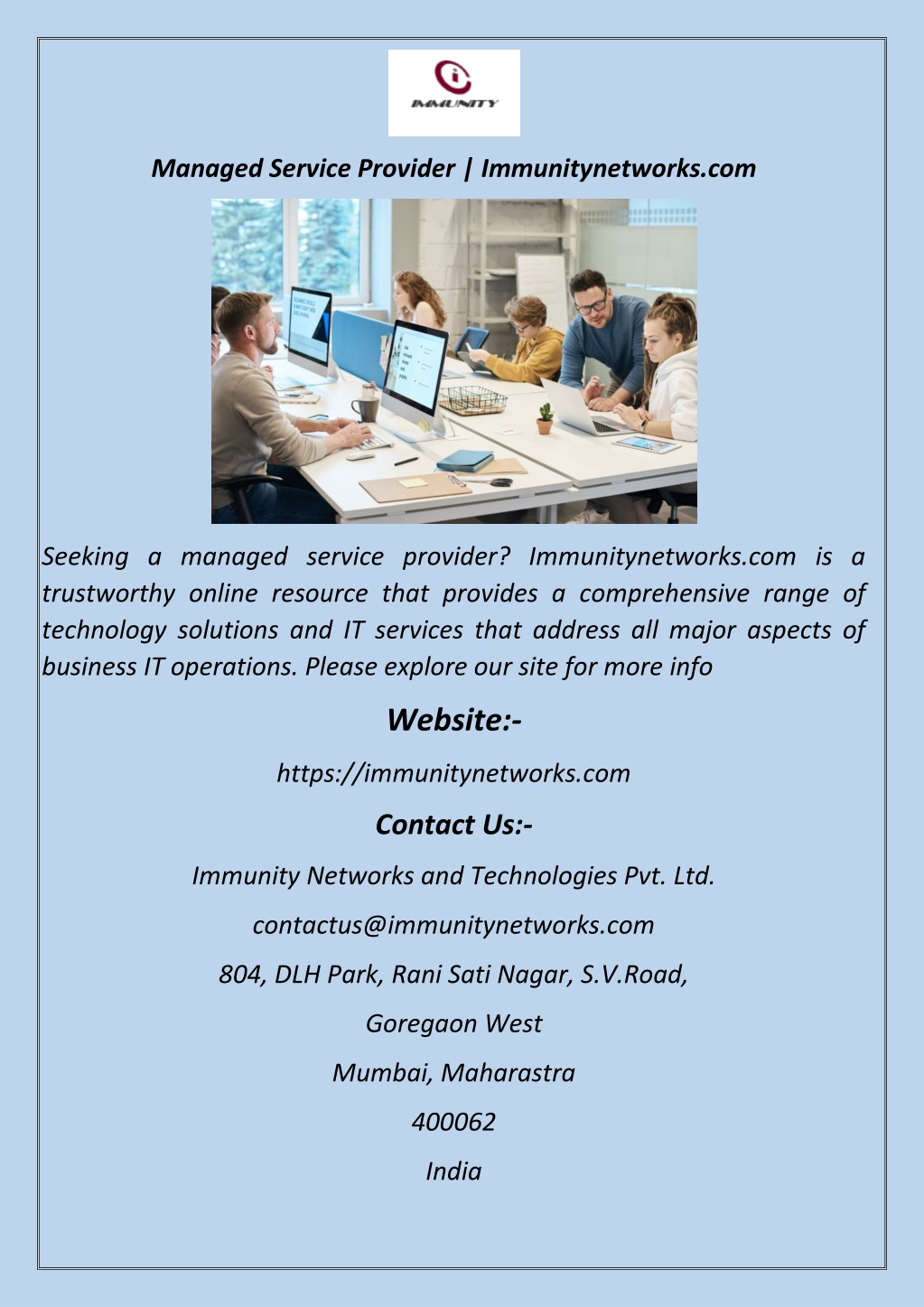 PPT - Managed Service Provider Immunitynetworks PowerPoint Presentation ...