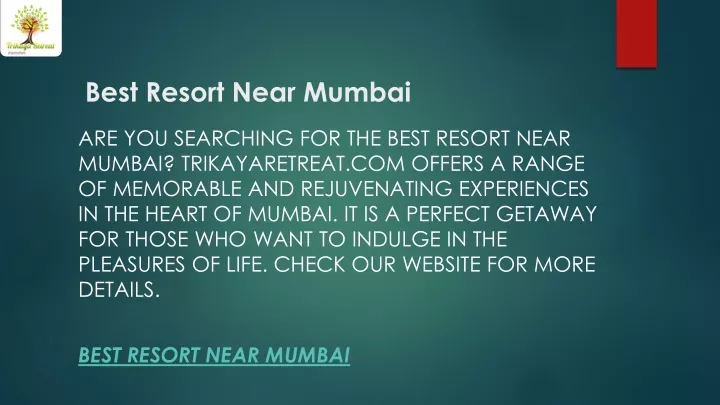 best resort near mumbai