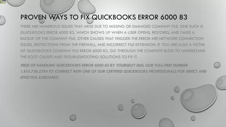 proven ways to fix quickbooks error 6000 83