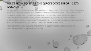 here s how to settle the quickbooks error 15270 quickly