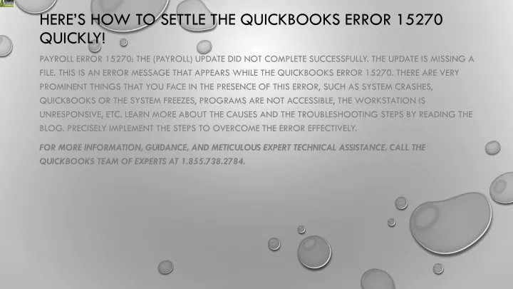 here s how to settle the quickbooks error 15270 quickly